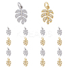 DICOSMETIC 16Pcs 2 Colors Brass Micro Pave Clear Cubic Zirconia Charms ZIRC-DC0001-23-1