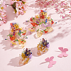 2 Pairs 2 Style Resin Flower Stud Earrings with Glass Beaded EJEW-AN0002-07-7