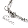 304 Stainless Steel Faceted Oval Link Chain Necklaces NJEW-K249-19P-3