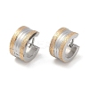 Gold Flash Sand 304 Stainless Steel Hoop Earrings  EJEW-M001-06A-P-1