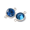 925 Streling Silver Pave Cubic Zirconia Birthstone Connector Charms STER-NH0001-80P-07-2