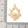 Brass Pave Clear Cubic Zirconia Teardrop with Flower Links Connector Charms KK-M294-16G-3