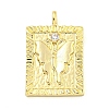 Brass Micro Pave Clear Cubic Zirconia Pendants FIND-Z044-06B-1