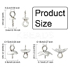 45Pcs 3 Styles Stainless Steel Cup Pearl Peg Bails Pin Pendants STAS-YW0003-09-3