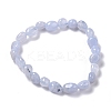 Natural Blue Lace Agate Beaded Stretch Bracelets BJEW-F414-02B-12-3