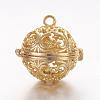 Brass Cage Pendants KK-K173-06G-1
