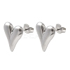 304 Stainless Steel Heart Stud Earrings LS-EJEW-F398-01P-2