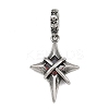 Star 316 Surgical Stainless Steel Cubic Zirconia Pendant Decoration STAS-Z165-16AS-B03-1