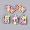 Transparent Resin Pendants X-RESI-T056-06-1