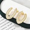 Rack Plating Brass Micro Pave Clear Cubic Zirconia Stud Earrings for Women EJEW-C125-21A-G-1