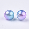 Rainbow ABS Plastic Imitation Pearl Beads X1-OACR-Q174-10mm-02-2