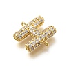 Brass Micro Pave Cubic Zirconia Letter Links KK-I717-04H-2