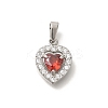 304 Stainless Steel Micro Pave Cubic Zirconia Pendants STAS-H228-03P-08-1