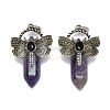 Natural Amethyst Faceted Pointed Bullet Big Pendants G-Q165-01AS-01-1
