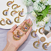16Pcs 4 Styles Tibetan Style Alloy Moon Pendants PALLOY-FH00027-3