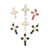 Rack Plating Brass Micro Pave Cubic Zirconia Pendants ZIRC-I059-15G-1