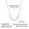 Elegant Round Natural Freshwater Pearl Cluster Necklaces with 304 Stainless Steel Chains for Women TC0594-7-1