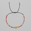 Smiling Face Glass Seed Bead Braided Bracelets for Women EQ4950-4-1