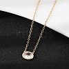 Brass Pave Clear Cubic Zirconia Pendant Necklaces for Women NJEW-Z079-02G-02-2