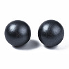 Painted Round Schima Wood Earrings for Girl Women EJEW-T017-01-2