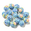 Hand Painted Opaque Acrylic with Enamel Beads MACR-D031-04D-1