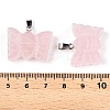 Natural Rose Quartz Carved Butterfly Pendants G-N342-01F-4