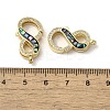 Brass Micro Pave Cubic Zirconia Lobster Claw Clasps KK-K385-010G-4