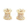 Brass Micro Pave Clear Cubic Zirconia Beads KK-P271-39A-05-1