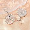 Brass Micro Pave Colorful Cubic Zirconia Dangle Hoop Earrings EJEW-G471-42P-2