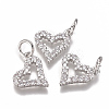 Brass Micro Pave Cubic Zirconia Charms ZIRC-F111-19P-1