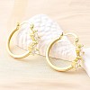 Rhombus Brass Micro Pave Clear Cubic Zirconia Hoop Earrings EJEW-Z121-07G-2