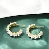 Flower Brass ABS Imitation Pearl Stud Earrings EJEW-M082-05G-1