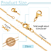 20Pcs Ion Plating(IP) 304 Stainless Steel Cable Chain Necklaces Set MAK-NB0001-24-3