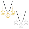 Peace Sign Jewelry Set SJEW-FI0001-23-1