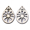 Unfinished Natural Poplar Wood Pendants WOOD-N006-67-2
