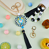 DIY PU Leather Tassels Keychain Kits DIY-SC0026-20B-4