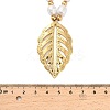 304 Stainless Steel Leaf Pendant Necklaces for Women NJEW-U038-02G-3
