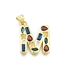 Brass Micro Pave Clear Cubic Zirconia Pendants KK-G521-01G-M-01-1
