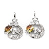 Brass Clear Cubic Zirconia Glass Pendants ZIRC-C024-21P-2