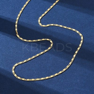 Brass Oval Link Chain Necklaces for Women NJEW-D302-10G-1