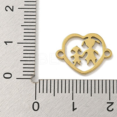 Ion Plating(IP) Mother's Day 201 Stainless Steel Hollow Connector Charms STAS-S146-02G-1