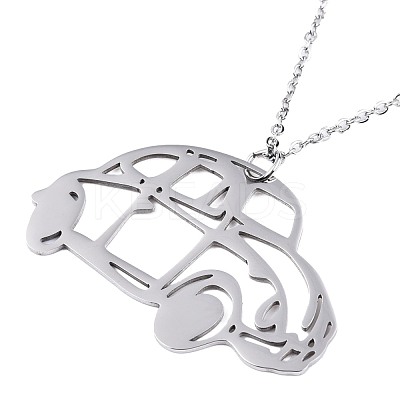 Non-Tarnish 201 Stainless Steel Car Pendant Necklace with Cable Chains for Men Women NJEW-T009-JN105-1-45-A-1
