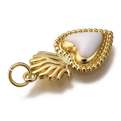 Golden Tone Brass Enamel Pendants KK-K750-01G-E-1