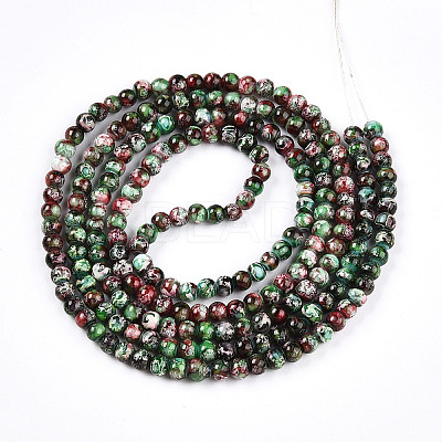 Baking Paint Glass Beads Strands DGLA-N003-4mm-A09-1