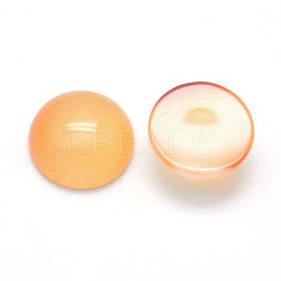 Natural Yellow Agate Cabochons G-P393-R17-12mm-1