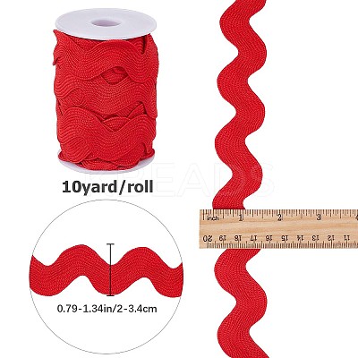 10 Yards Polyester Wavy Fringe Trim Ribbon OCOR-GF0002-49C-1
