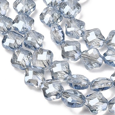 Electroplate Transparent Glass Beads Strands GL-CBA7A17-02A-08-1