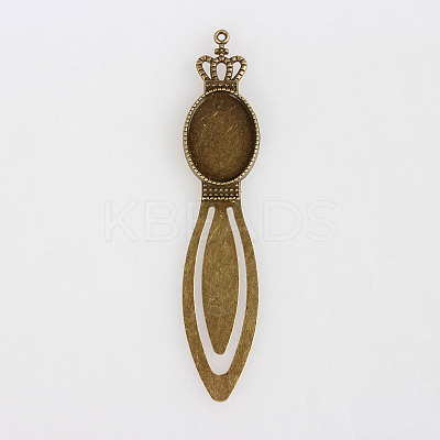 Antique Bronze Iron Bookmark Cabochon Settings PALLOY-N0084-14AB-NF-1