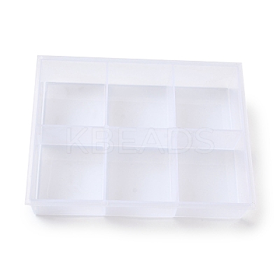 6 Grids Transparent Plastic Jewelry Trays CON-K002-02A-1