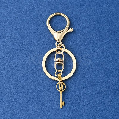 304 Stainless Steel Initial Letter Key Charm Keychains KEYC-YW00004-23-1